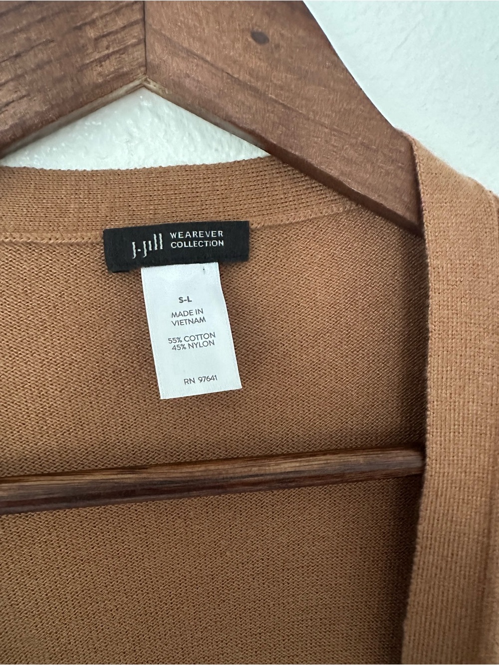 J. Jill Wearever Collection Camel Brown Sleeveless Open Front Cardigan - Picture 2 of 7